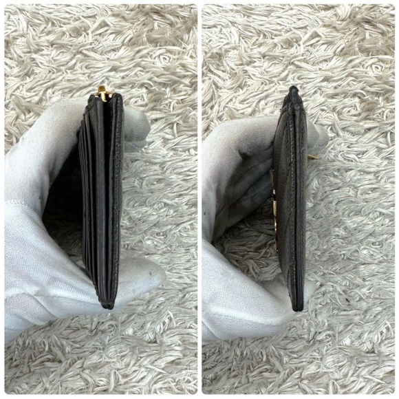 Yves Saint Laurent Metallic Gray Chevron Wallet - Picture 6 of 9